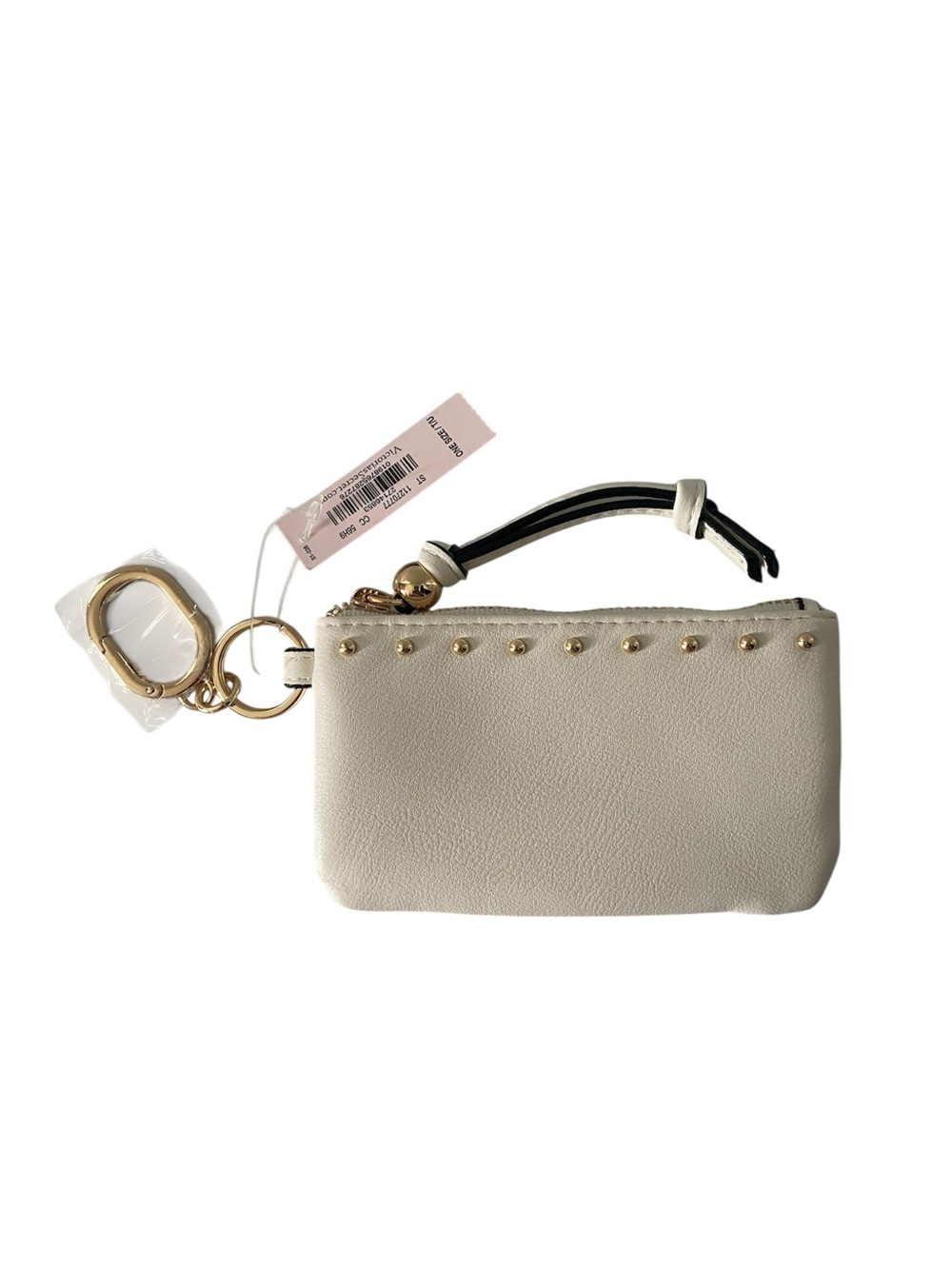 Victoria's Secret NWT Refined Stud Zip Coin Purse Keychain Bag Charm